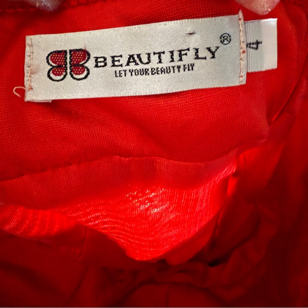 Beautifly Red Sequin Strapless Dress Size 4 - Picture 4 of 8